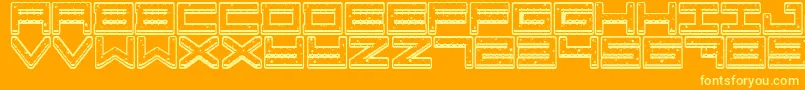 Crazy COokies-fontti – keltaiset fontit oranssilla taustalla