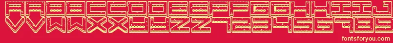 Crazy COokies-fontti – keltaiset fontit punaisella taustalla