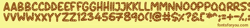 Crazy Dots Font – Brown Fonts on Yellow Background