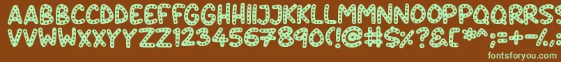 Crazy Dots Font – Green Fonts on Brown Background