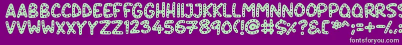 Crazy Dots Font – Green Fonts on Purple Background