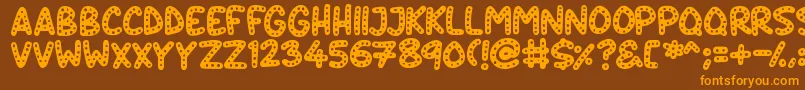 Crazy Dots Font – Orange Fonts on Brown Background