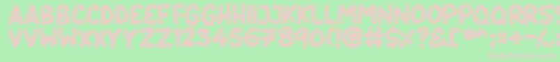Crazy Dots-fontti – vaaleanpunaiset fontit vihreällä taustalla