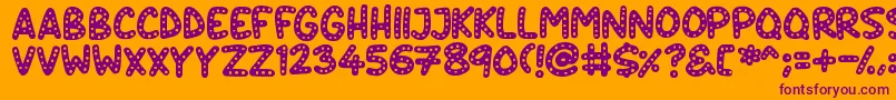 Crazy Dots Font – Purple Fonts on Orange Background