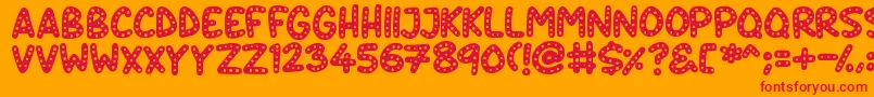 Crazy Dots Font – Red Fonts on Orange Background