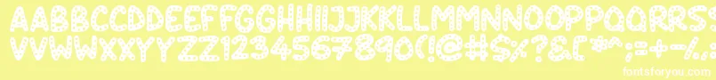 Crazy Dots Font – White Fonts on Yellow Background