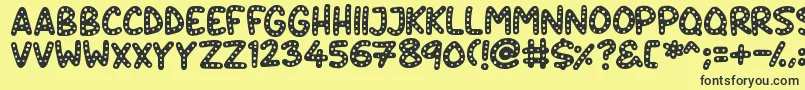 Crazy Dots Font – Black Fonts on Yellow Background