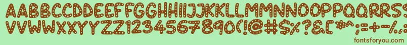 Crazy Dots Font – Brown Fonts on Green Background