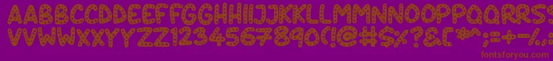 フォントCrazy Dots – 紫色の背景に茶色のフォント
