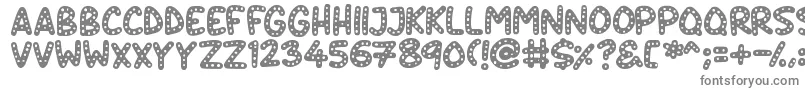 Crazy Dots-fontti – harmaat kirjasimet valkoisella taustalla