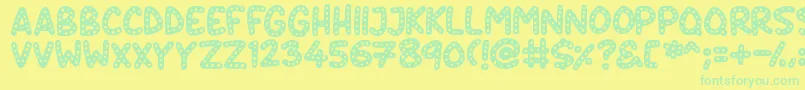Czcionka Crazy Dots – zielone czcionki na żółtym tle