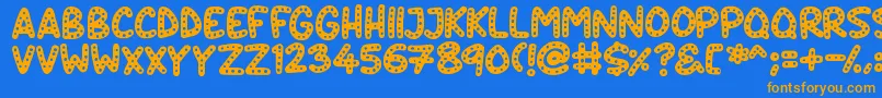 Fonte Crazy Dots – fontes laranjas em um fundo azul