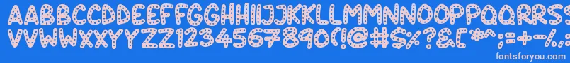 Crazy Dots Font – Pink Fonts on Blue Background