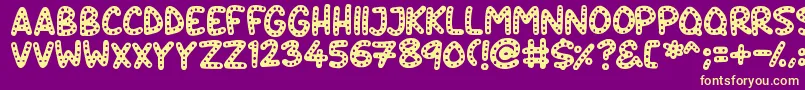 Crazy Dots Font – Yellow Fonts on Purple Background