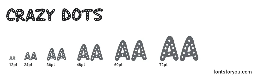 Размеры шрифта Crazy Dots (124144)