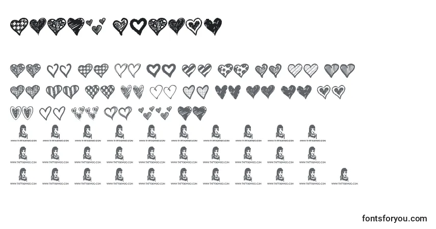 Crazy Hearts-fontti – aakkoset, numerot, erikoismerkit