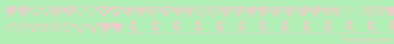 Crazy Hearts Font – Pink Fonts on Green Background