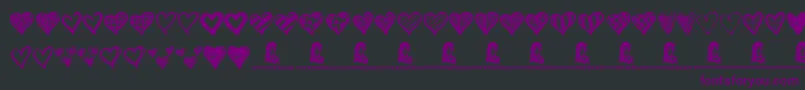 Crazy Hearts Font – Purple Fonts on Black Background