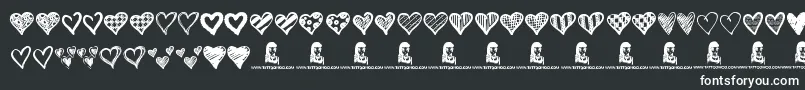 Crazy Hearts Font – White Fonts on Black Background