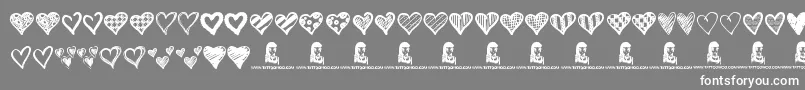 Crazy Hearts Font – White Fonts on Gray Background