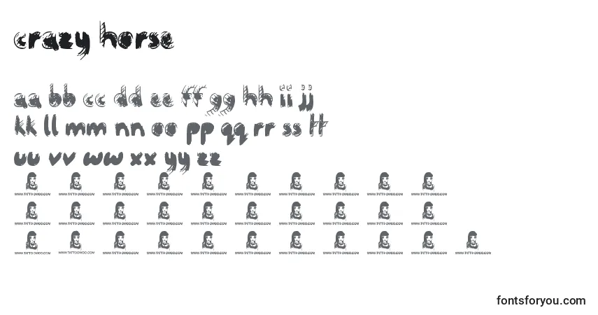 Schriftart Crazy Horse – Alphabet, Zahlen, spezielle Symbole