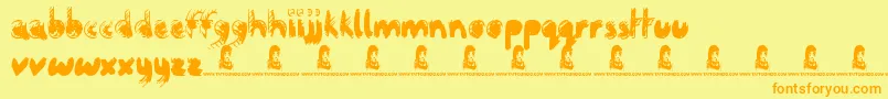 Crazy Horse Font – Orange Fonts on Yellow Background