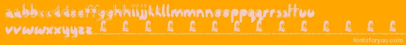 Crazy Horse Font – Pink Fonts on Orange Background