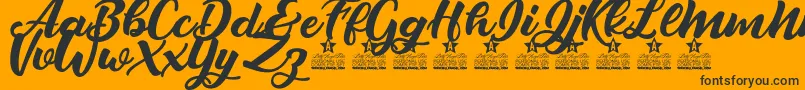 Crazy Love Personal Use Font – Black Fonts on Orange Background