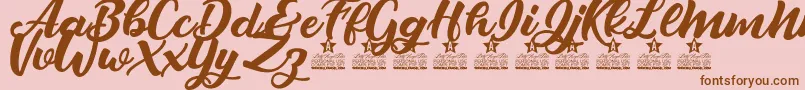 Crazy Love Personal Use Font – Brown Fonts on Pink Background