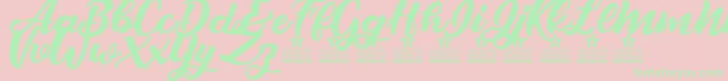 Crazy Love Personal Use Font – Green Fonts on Pink Background