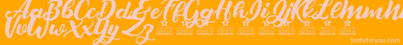 Crazy Love Personal Use-Schriftart – Rosa Schriften auf orangefarbenem Hintergrund