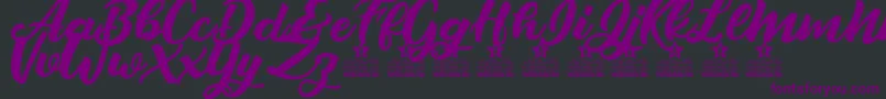 Шрифт Crazy Love Personal Use – фиолетовые шрифты на чёрном фоне