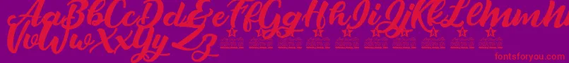 Fonte Crazy Love Personal Use – fontes vermelhas em um fundo violeta