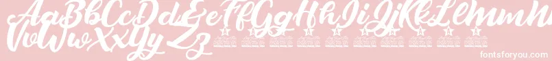 Crazy Love Personal Use Font – White Fonts on Pink Background