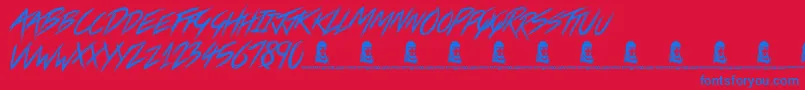 フォントCrazy Metro – 赤い背景に青い文字