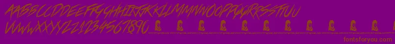 Шрифт Crazy Metro – коричневые шрифты на фиолетовом фоне
