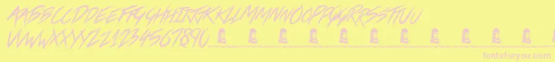Crazy Metro Font – Pink Fonts on Yellow Background