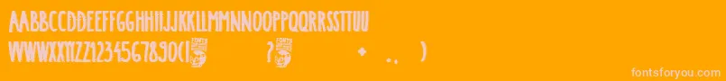 Crazy Saigon Font – Pink Fonts on Orange Background