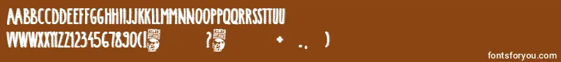 Więcej informacji o czcionce Crazy Saigon Czcionka Crazy Saigon – białe czcionki na brązowym tle