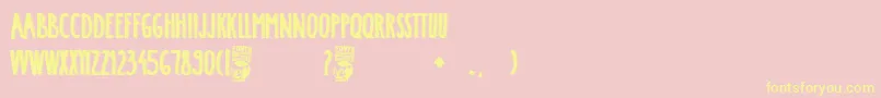Crazy Saigon-Schriftart – Gelbe Schriften auf rosa Hintergrund