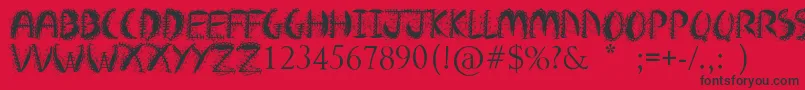 Crazy Weekend-Schriftart – Schwarze Schriften auf rotem Hintergrund