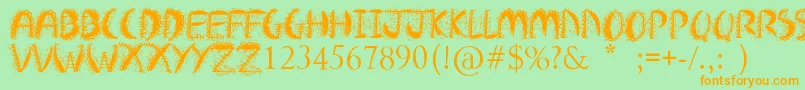 Crazy Weekend Font – Orange Fonts on Green Background