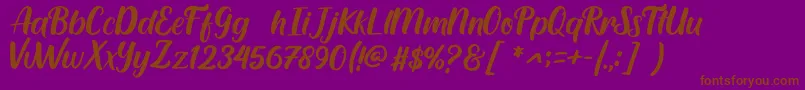 Cream Peach Font – Brown Fonts on Purple Background
