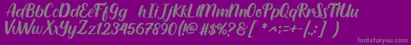 Cream Peach Font – Gray Fonts on Purple Background