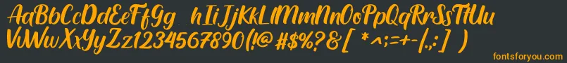 Cream Peach Font – Orange Fonts on Black Background