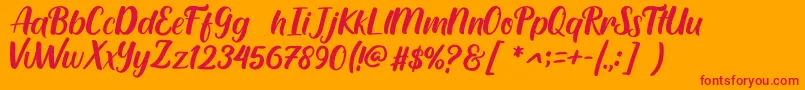 Cream Peach Font – Red Fonts on Orange Background