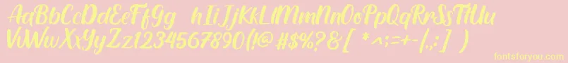 Cream Peach-Schriftart – Gelbe Schriften auf rosa Hintergrund