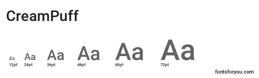 Tamaños de fuente CreamPuff (124154)