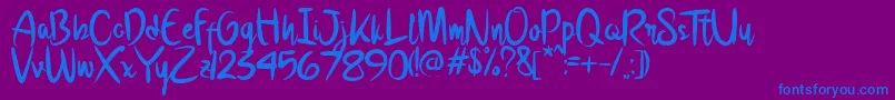 Weitere Informationen zur Creata DEMO-Schriftart Creata DEMO-Schriftart – Blaue Schriften auf violettem Hintergrund