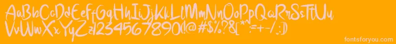 Creata DEMO-Schriftart – Rosa Schriften auf orangefarbenem Hintergrund